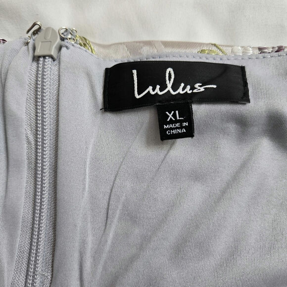 Lulus Cottage Fairy Whimsical Romantic Babydoll Satin Floral Jacquard Mini XL - Picture 8 of 11